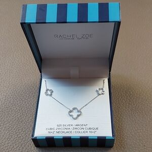 $5 Start Fti Live Shw Rachel Zoe 925 Silver CLOVER Necklace!